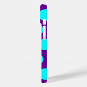 Paarse en Aqua Polka Dots Case-Mate iPhone Case (Achterkant / Links)