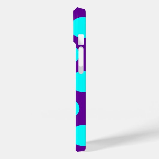 Paarse en Aqua Polka Dots Case-Mate iPhone Case (Achterkant / Links)