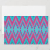 Paarse en Aqua Tribal Briefpapier (Voorkant / Achterkant)