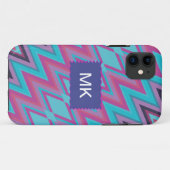 Paarse en Aqua Tribal Case-Mate iPhone Case (Achterkant (horizontaal))
