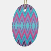 Paarse en Aqua Tribal Keramisch Ornament (Links)