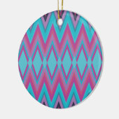 Paarse en Aqua Tribal Keramisch Ornament (Links)