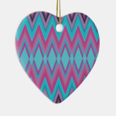 Paarse en Aqua Tribal Keramisch Ornament (Rechts)