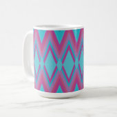 Paarse en Aqua Tribal Koffiemok (Voorkant links)