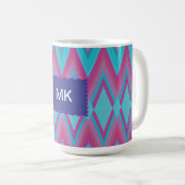 Paarse en Aqua Tribal Koffiemok (Voorkant rechts)