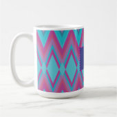 Paarse en Aqua Tribal Koffiemok (Links)