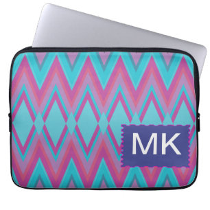 Paarse en Aqua Tribal Laptop Sleeve