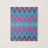 Paarse en Aqua Tribal Legpuzzel (Verticaal)