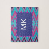 Paarse en Aqua Tribal Legpuzzel (Verticaal)