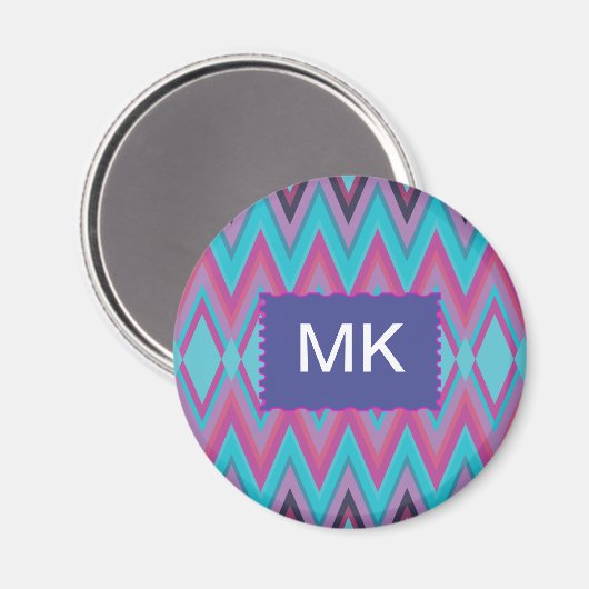 Paarse en Aqua Tribal Magneet (Voorkant / Achterkant)