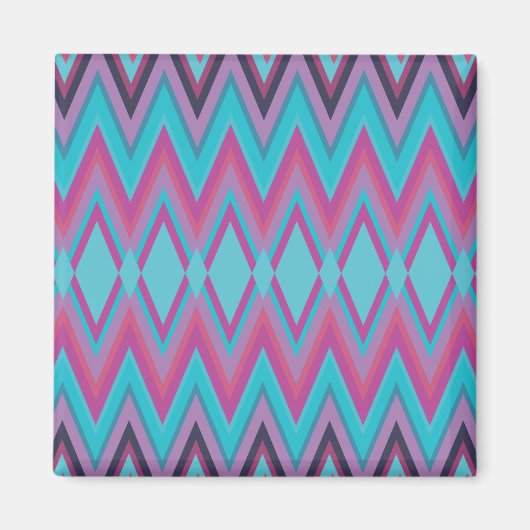 Paarse en Aqua Tribal Magneet (Voorkant)