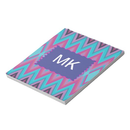 Paarse en Aqua Tribal Notitieblok (Linkerzijde)