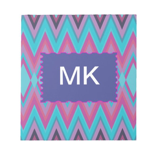 Paarse en Aqua Tribal Notitieblok (Voorkant)