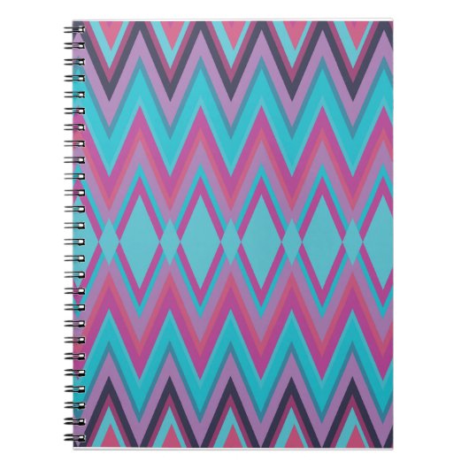 Paarse en Aqua Tribal Notitieboek (Voorkant)