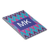 Paarse en Aqua Tribal Notitieboek (Rechterzijde)