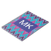 Paarse en Aqua Tribal Notitieboek (Linkerzijde)