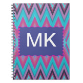 Paarse en Aqua Tribal Notitieboek (Voorkant)