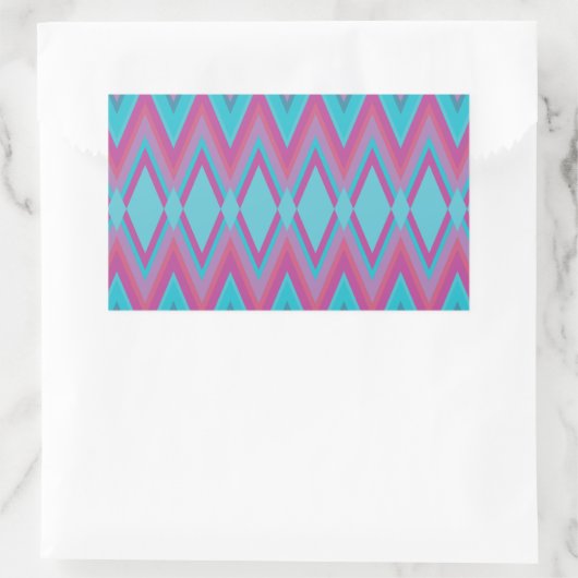 Paarse en Aqua Tribal Rechthoekige Sticker (Tas)