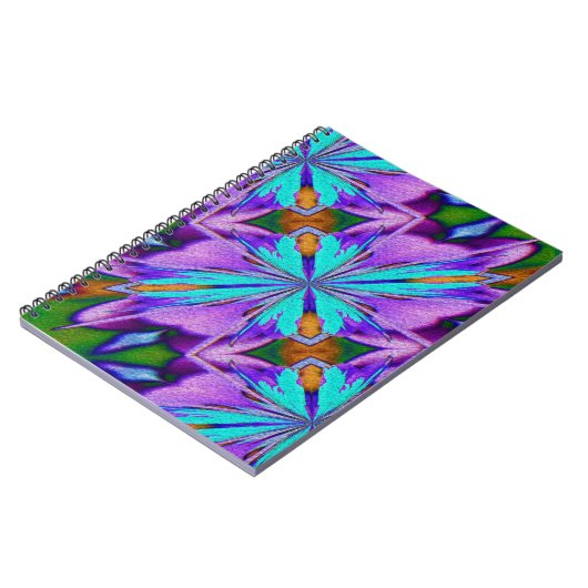 Paarse en Aqua vormen Abstract KunstNotitieboek Notitieboek (Linkerzijde)