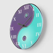 Paarse en Aqua Yin-Yang-klok Grote Klok (Hoek)