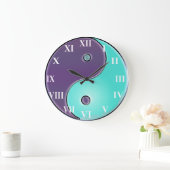 Paarse en Aqua Yin-Yang-klok Grote Klok (Huis)