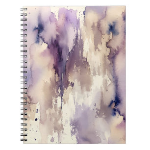 Paarse en beige abstracte aquarel notitieboek
