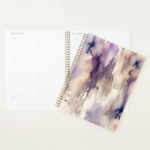 Paarse en beige abstracte waterverf planner (Display)