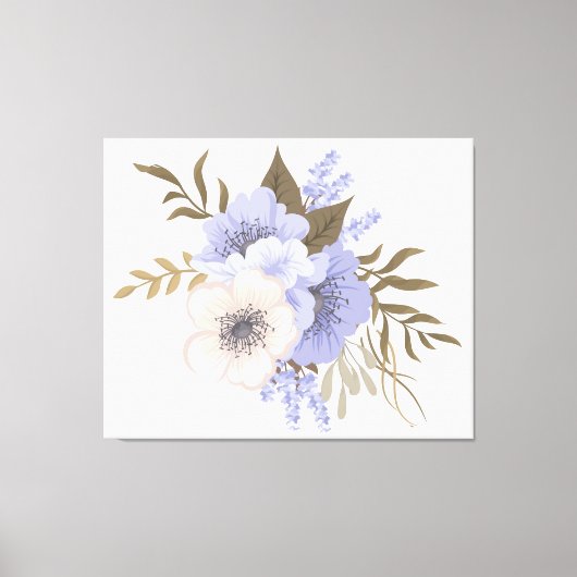 paarse en beige bloemen canvas afdruk (Voorkant)