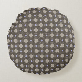 Paarse en Beige Polka Dots Rond Kussen