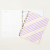 Paarse en beige vijf strepenpatroon planner (Display)