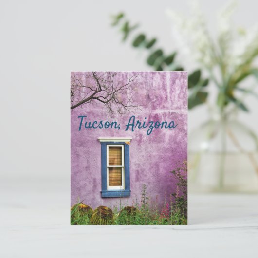 Paarse en blauw in het zuidwesten van Tucson, Ariz Briefkaart (Staand voorkant)