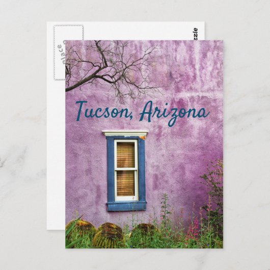 Paarse en blauw in het zuidwesten van Tucson, Ariz Briefkaart (Voorkant / Achterkant)