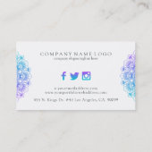 Paarse en blauw  mooie mandala visitekaartje (Achterkant)