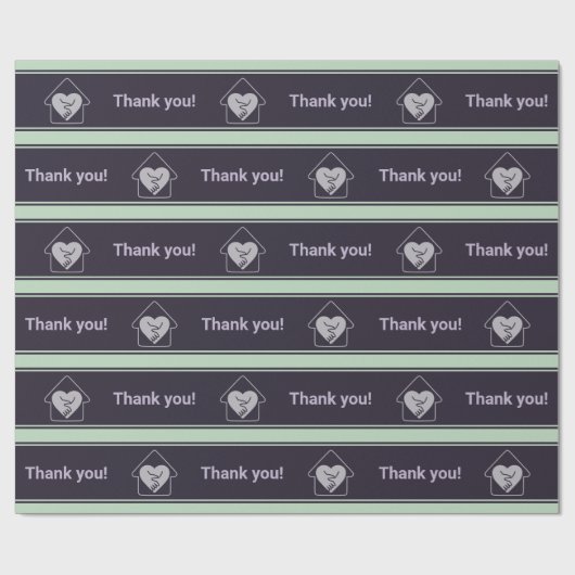 Paarse en blauwe aangepaste Logo en bedankt dat u  Cadeaupapier (Vlak)