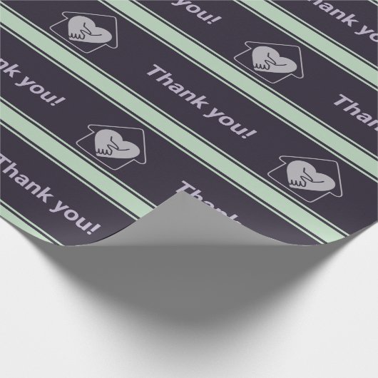 Paarse en blauwe aangepaste Logo en bedankt dat u  Cadeaupapier (Hoek)