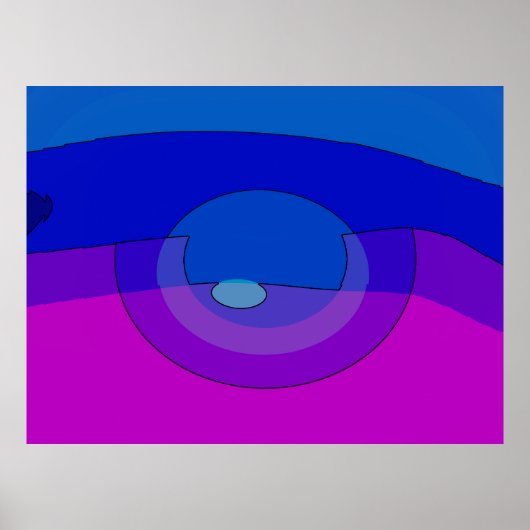 Paarse En Blauwe Abstracte 1007 Poster (Voorkant)