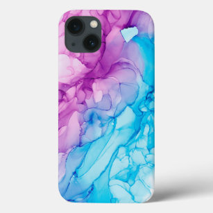 Paarse en blauwe abstracte alcoholinkt Case-Mate iPhone case