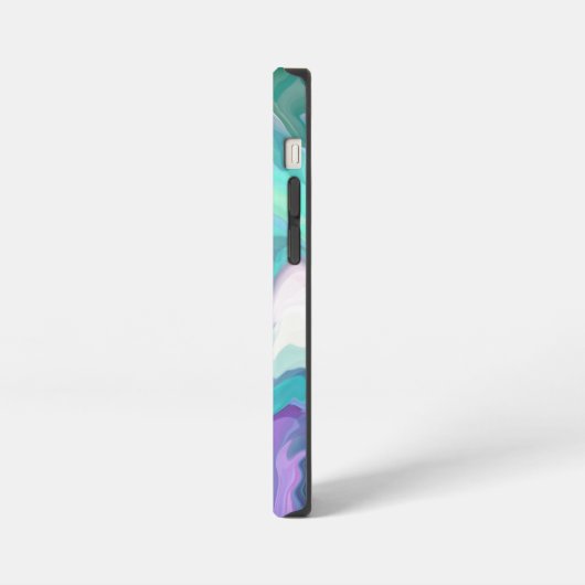 Paarse en blauwe Abstracte Faux Marble iPhone Hoesje (Linkerkant)