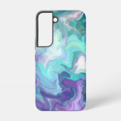 Paarse en blauwe Abstracte Faux Marble Samsung Galaxy Hoesje (Achterkant)