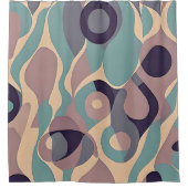 Paarse en blauwe abstracte golven douchegordijn (Voorkant)