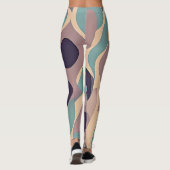 Paarse en blauwe abstracte golven leggings (Achterkant)