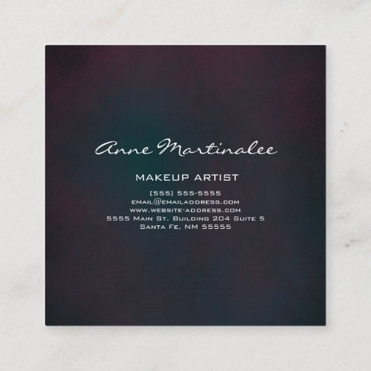 Paarse en blauwe Abstracte grunge Vierkante Visitekaartje (Achterkant)