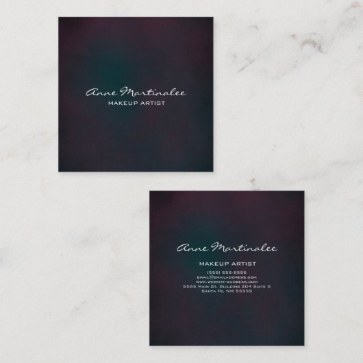 Paarse en blauwe Abstracte grunge Vierkante Visitekaartje (Voorkant / Achterkant)