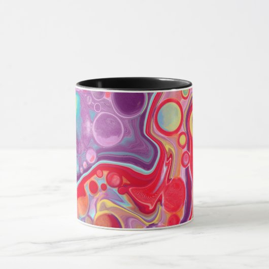 Paarse en blauwe Abstracte kunst Mok (Midden)