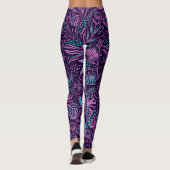 Paarse en blauwe Abstracte Leggings van Florence (Achterkant)