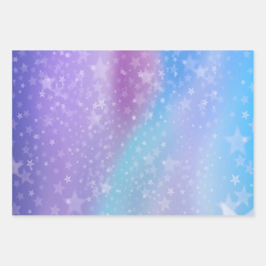 Paarse en blauwe achtergrond inpakpapier vel (Voorkant)