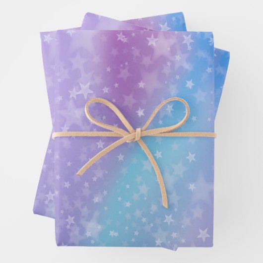 Paarse en blauwe achtergrond inpakpapier vel (In situ)