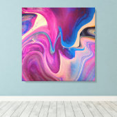 Paarse en blauwe acrylverf canvas afdruk (Insitu (Houten vloer))