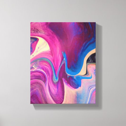 Paarse en blauwe acrylverf canvas afdruk (Voorkant)