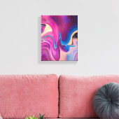 Paarse en blauwe acrylverf canvas afdruk (Insitu (Woonkamer))